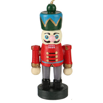 6pcs 6cm Color Nutcracker Christmas Pendant Wooden Nutcracker Doll Soldier Vintage Handcraft Puppet