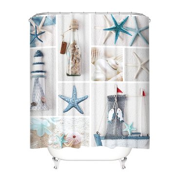 Summer Beach Starfish Bathroom Curtains Nordic style Print Mildew-proof Waterproof Shower Curtain fo