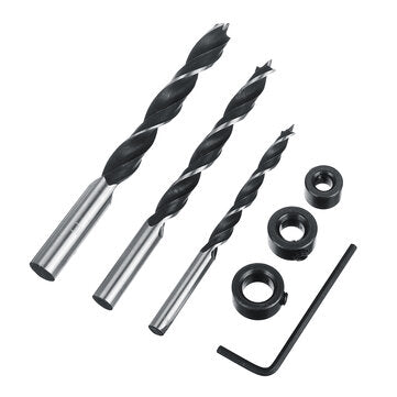7pcs Pocket Hole Jig Drill Bit Woodworking Guide Oblique Angle Drill Bit Hole Locator Set