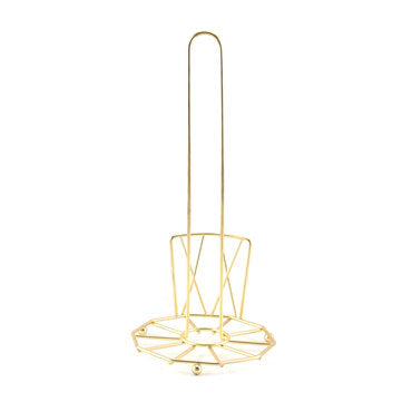 Vertical Iron Kitchen Toilet Roll Paper Towel Rack Stand Holder (COLOR.: CHAMPAGNEGOLD)