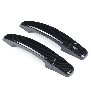 4Pcs Car Carbon Fiber Side Door Handle Covers Trims Black For Chevrolet Camaro 2010-2015