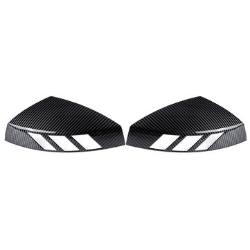 1 Pair Carbon Fiber Look Rear View Mirror Cap Cover Case Add on Side Mirror Car Modification For Aud