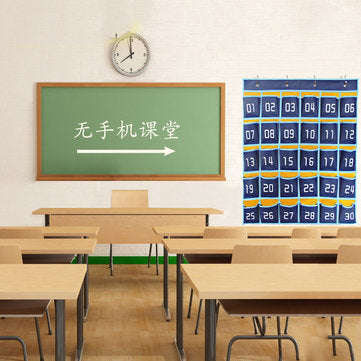Classroom Hanging Organizer 30 Pockets Cell Phones Storage Bag Business Cards Wall-mount Bag