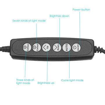 10.2 inch Diameter 10 Brightness RGB LED Makeup Fill Light Selfie Ring Lamp Phone Holder Tripod Stan