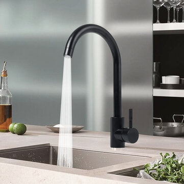 Stainless Steel Kitchen Sink Faucet Mixed 360 Rotation Hot and Cold Water Faucet With 2 Hose
