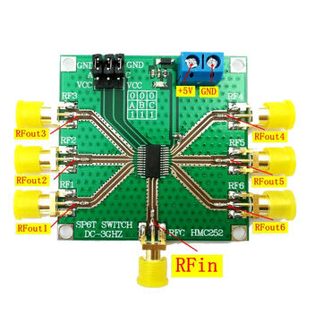 HMC252 DC-3 GHz RF Single Pole Six Throw Switch RF Switch Non-reflective SP6T Switch Module