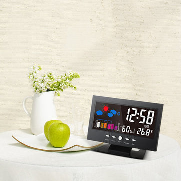 Bakeey Digital LCD Thermometer Hygrometer Sound Activated Screen Weather Forecast Temperature Trend