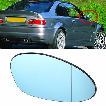 Right Side Wing Mirror Glass Heated Blue Tinted For BMW 3 Series E46 2001-2006 E80 E88 E90 E91 E92