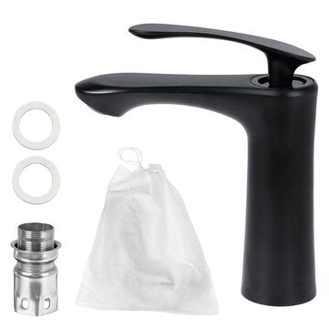Matte Black Bathroom Sink Faucet Basin Cold/Hot Mixer Tap Single Handle