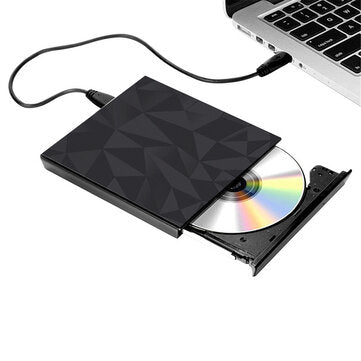 Portable USB 3.0 Black Tray Type External DVD-RW Max.24X High-speed Data Transmission for Win XP Win