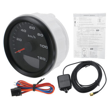85mm 9-32V 120km/h 200km/h GPS Speedometer Odometers Gauge LCD Display With 8 Color Bac... (NO.: 03)