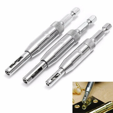 3pcs HSS Self Centering Hinge Drill Bit Holes Wood Working Reaming Tool Countersink Drill Bit