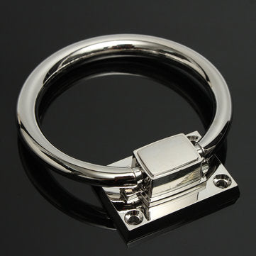 Stainless Steel Knocker Pulls Handle Pull Rings Shiny Silver for Wooden Door Chair