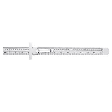 Machifit 6 Inch 0-150mm Stainless Steel Gauge Standard Rule Scale Depth Length Gauge Marking Measuri