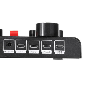 D6 Sound Card Bluetooth Audio Mixer USB External Computer PC Mobile Phone Earphone Microphone for Li