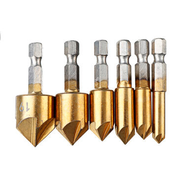Drillpro 14pcs Woodworking Chamfer Countersink Drill Bits Wood Plug Cutter Set