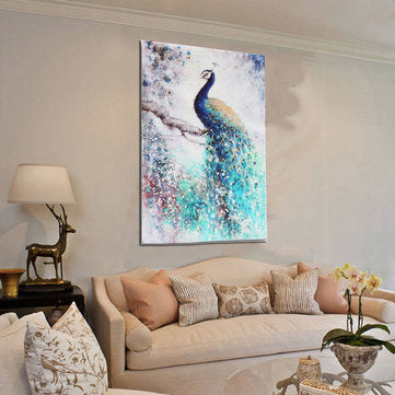 Peacock HD Unframed Canvas Print Peacock Art Paintings Picture Wall Home Decor