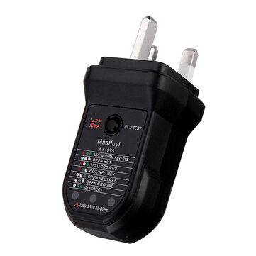 FUYI FY1872 UK Socket Tester Circuit Polarity Voltage Detector Wall Plug Breaker Finder RCD Test
