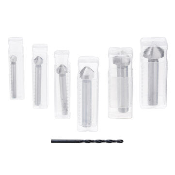 Drillpro 7pcs 5-10mm Countersunk Drill Bit Countersink Metal Woodworking Tool