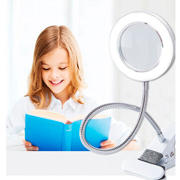 USB LED Magnifying Glass Desk Lighting 8X Magnifier Lamp Bendable Beauty Makeup Tattoo Light R