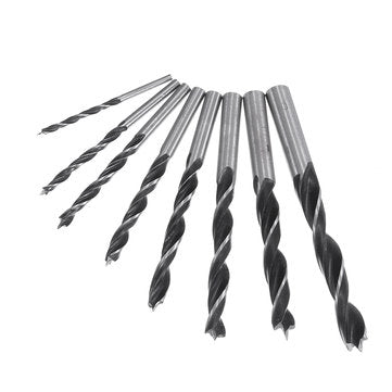 Drillpro 8pcs 3-10mm Carbon Steel Working Auger Drill Woodworking Tool Twist Drill Bit Set