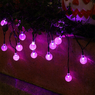 6.5M/7M 30/50LED Solar Powered Bubble Crystal Ball Sh... (LIGHT COLOR: PURPLE | LED QUANTITY: 50LED)