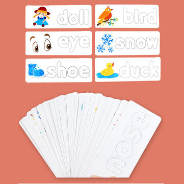 Wooden Alphabet Puzzles Toys Word Spelling Game Educational Toy Letters Card Board Matching Puzzle G