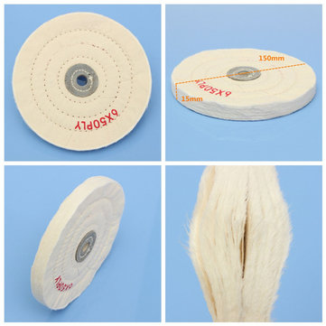 6 Inch Round Felt Wool 1/2inch Arbor Buffer Polisher Buffing Polishing Wheel