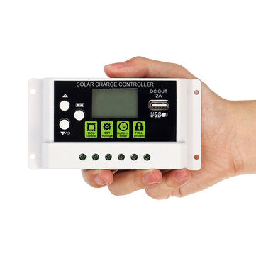 10A 12V/24V PWM Solar Panel Charge Controller Li-ion & Lead Acid Battery Charger USB LCD Display