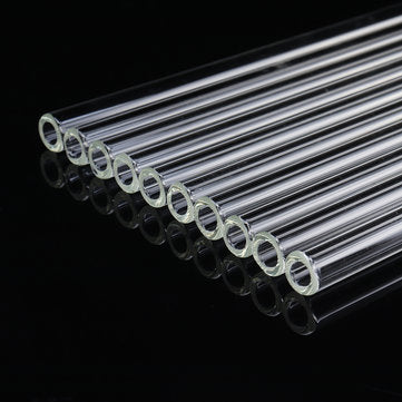 10Pcs Length 200mm OD 10mm 1.5mm Thick Wall Borosilicate Glass Blowing Tube Lab Factory School Home