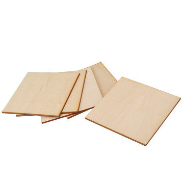 5Pcs 10x10cm Basswood DIY Wood Sheet Unfinished Unpainted Building Model Laser Engraving Blank Sheet