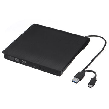 Portable USB 3.0 Black External DVD-RW Max.24X High-speed Data Transmission for Win XP Win 7 Win 8 W