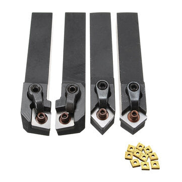 Drillpro 4pcs MCMNN1616H12 MCGNR1616H12 MCMNN1616H12 MCGNL1616K12 Lathe Turning Tool Holder with 10p
