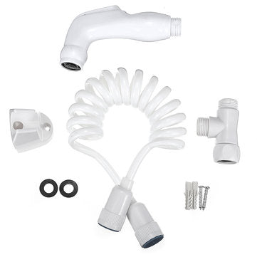 Toilet Shattaf Adapter Spray Handheld Home Shower Head Wall Bracket Hose Kit