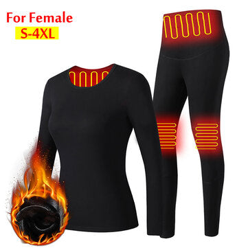 Men Women Electric Heated Underwear Suit Thermal Elast... (SIZE: XL | STYLE: PANTS | GENDER: FEMALE)