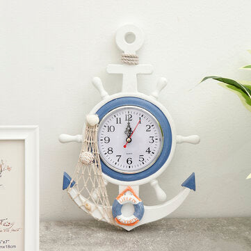 Wall Clocks Mediterranean Style Clocks Wall Hanging Rudder Watch Creative Living Roo... (PATTERN: B)
