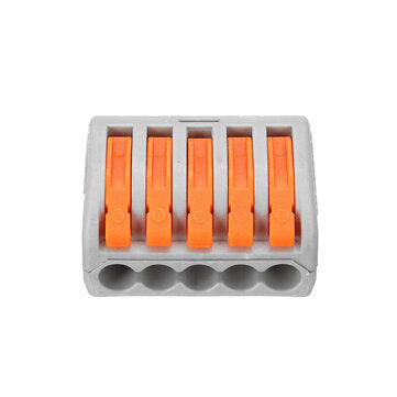 100Pcs/Set Terminal Block Reusable Electric Cable Wire Connector 2/3/5 Pin  (HOLE STYLE: 5HOLES)