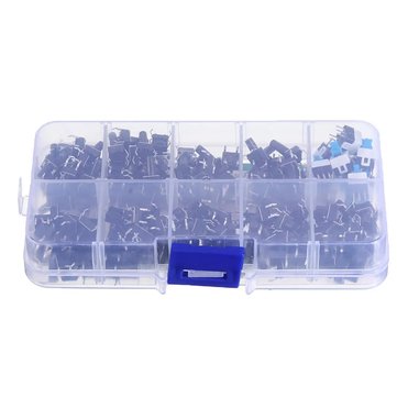 540Pcs 10 Values Tactile Push Button Switch Mini Momentary Tact Assortment Kit DIY