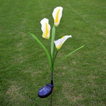 Solar Powered Lily Flower Garden Stake Landscape Lamp Outdoor Yard LED Light Decor