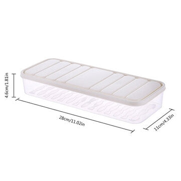 Plastic Transparent Single-Layer Sealed Box Food Refrigerator Storage Rack... (COLOR & SIZE: WHITEM)