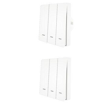 MoesHouse 3 Gang WiFi Smart Push Button Switch + 3 Gang RF433 Wall Panel Transmitter Smart Life Tuya