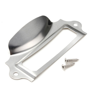 Silver Kitchen Drawer Cupboard Label Pull Cabinet Frame Handle Name Card Holder
