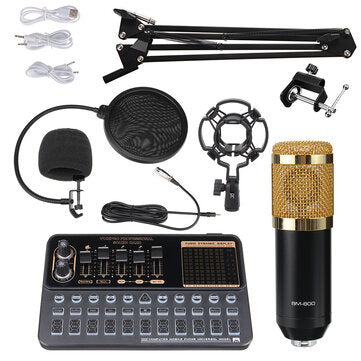 BM800 Condenser Microphone Gaming Live Streaming Audio Studio Record MIC with V10X Pr... (LETTER: A)