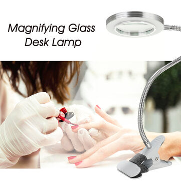 USB LED Magnifying Glass Desk Lighting 8X Magnifier Lamp Bendable Beauty Makeup Tattoo Light R