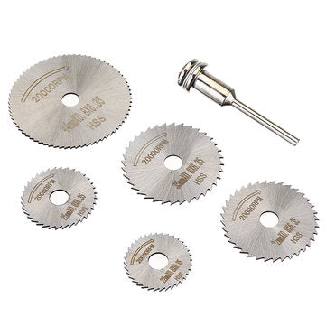 Drillpro 6pcs HSS Circular Saw Blade Set with 3.2mm 6mm  Extension Rod Shank for Rota... (SIZE: 6MM)