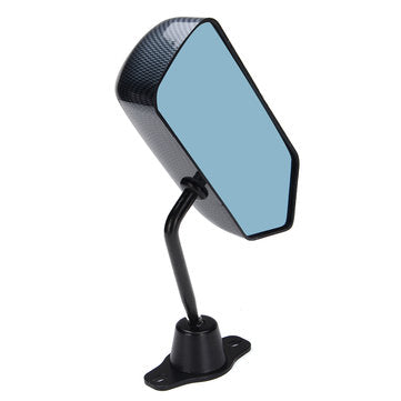 1 Set F1 Style Carbon Fiber Universal Triangle Racing Manual Adjustment Car Side Mirror Blue Surface