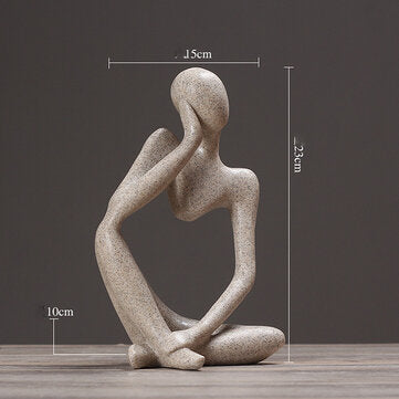 Thinking Thinker Resin Statue Sculpture Ornament Abstract People Home Decor (TYPE: TYPEC)