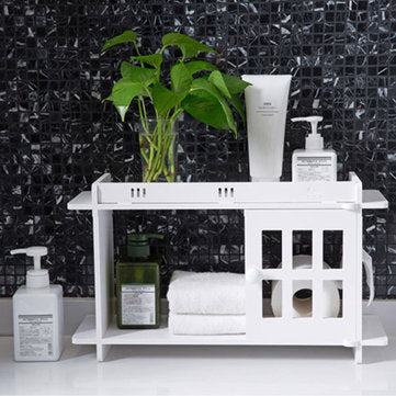 Bathroom Kitchen Storage Rack Wall Punch-free Toilet Washbasin Storage Cabinet