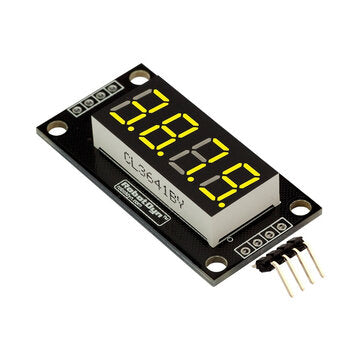 Robotdyn 0.36 Inch 4-Digit LED Display Tube 7-segments TM1637 30x14mm Yellow Decimal Point Module