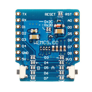 3Pcs Geekcreit OLED Shield V2.0.0 For Wemos D1 Mini 0.66" Inch 64X48 IIC I2C Two Button